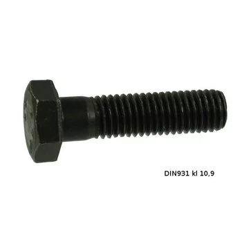 Śruba M12 x 40 kl.10.9 czarna gw. niepełny DIN931