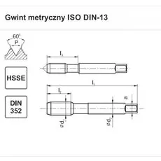 Gwintownik ręczny INOX M20 ISO352/3 HSSE