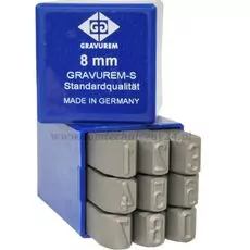 Numeratory GRAVUREM-S cyfry 8mm 9szt.