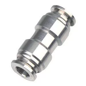 Złączka wtyk. przelotowa 37mm na wąż 8mm nierdzewna
