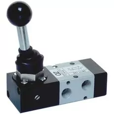 Zawór ręczny 3/2 NC, G1/4, powrót sprężyną 322 ML90