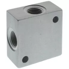 Czwórnik gwintowany WWWW G1/8w, kostka aluminiowa 6040 1/8