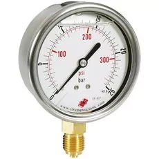 Manometry glicerynowe 63mm z dolnym przyłączem