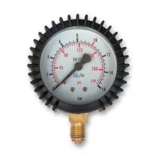 Manometr z osłoną 16bar-1/4\"  CO2/Argon