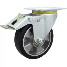 Koło aluminiowo-gumowe obrotowe A45GWH - 160mm, 300kg z hamulcem