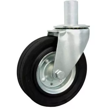 Koło metalowo gumowe z trzpieniem 54*28 - 180mm, 160kg