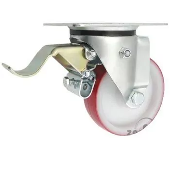 Koło tworzywo sztuczne, skrętne z ham. 25BCH - 125mm, 150kg