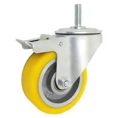 Koło alum. poliuretan. A16PH*M12 - 100mm, 100kg z trzp. i hamul.