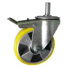 Koło alum. poliuretan. A26MPH*24 - 125mm, 100kg z trzp. i hamul.