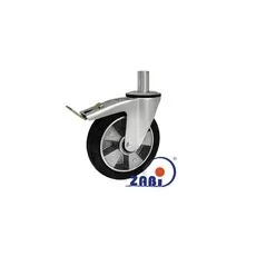 Koło aluminiowo-gumowe z trzpieniem i hamulcem  A66GH*32 - 200mm, 200kg