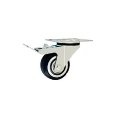Koło aluminiowo-gumowe obrotowe A6GH - 80mm, 120kg z hamulcem