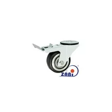 Koło aluminiowo-gumowe z otworem i hamulcem  A8GH - 80mm, 120kg