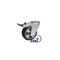 Koło aluminiowo-gumowe z otworem i hamulcem  A27MGH/10 - 125mm, 150kg