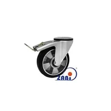 Koło aluminiowo-gumowe z otworem i hamulcem  A47GH  - 160mm, 250kg