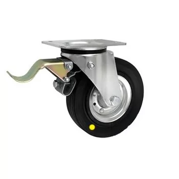 Koło  metal-guma skrętne z ham. 160mm 220kg 45NH-AS elektrostatyczne