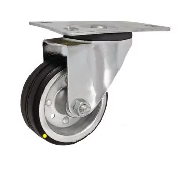 Koło metalowo gumowe skrętne 22-AS  125mm, 80kg