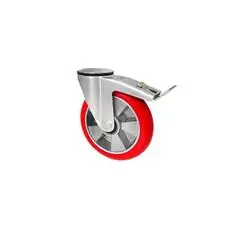 Koło alum-poliuretan  A67PRH - 200mm, 200kg z otworem i hamulcem